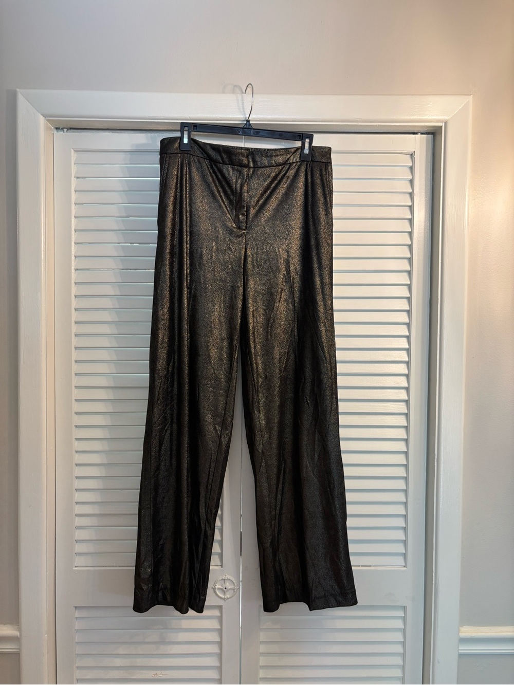 Joie Metallic Black Shimmery Elastic Waist Pants